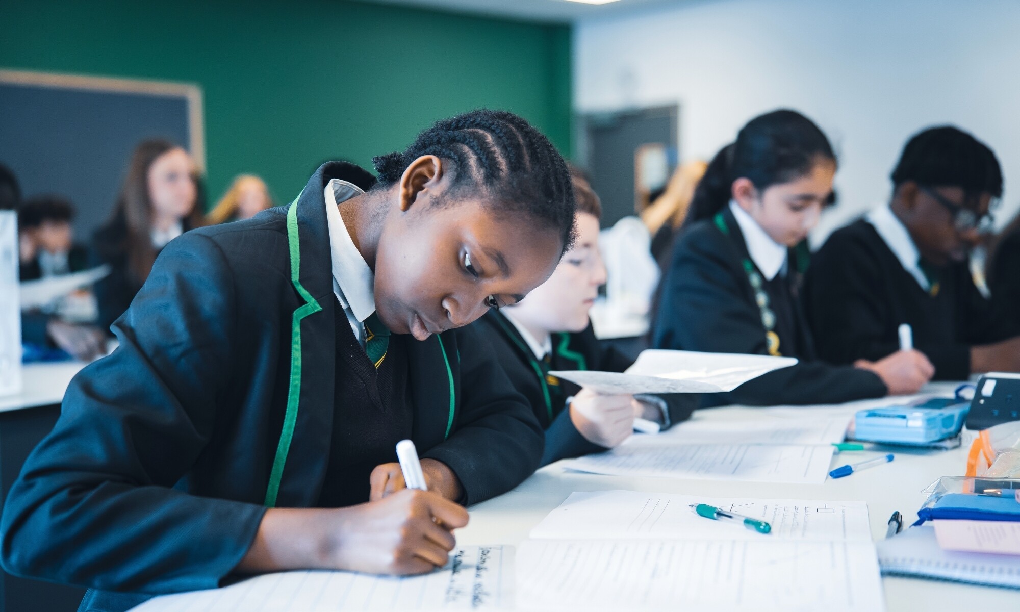 Students writing